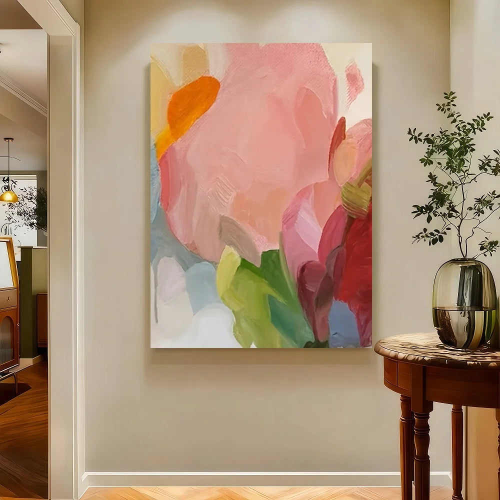 Framed Modern Abstract Flower Canvas Wall Art Print