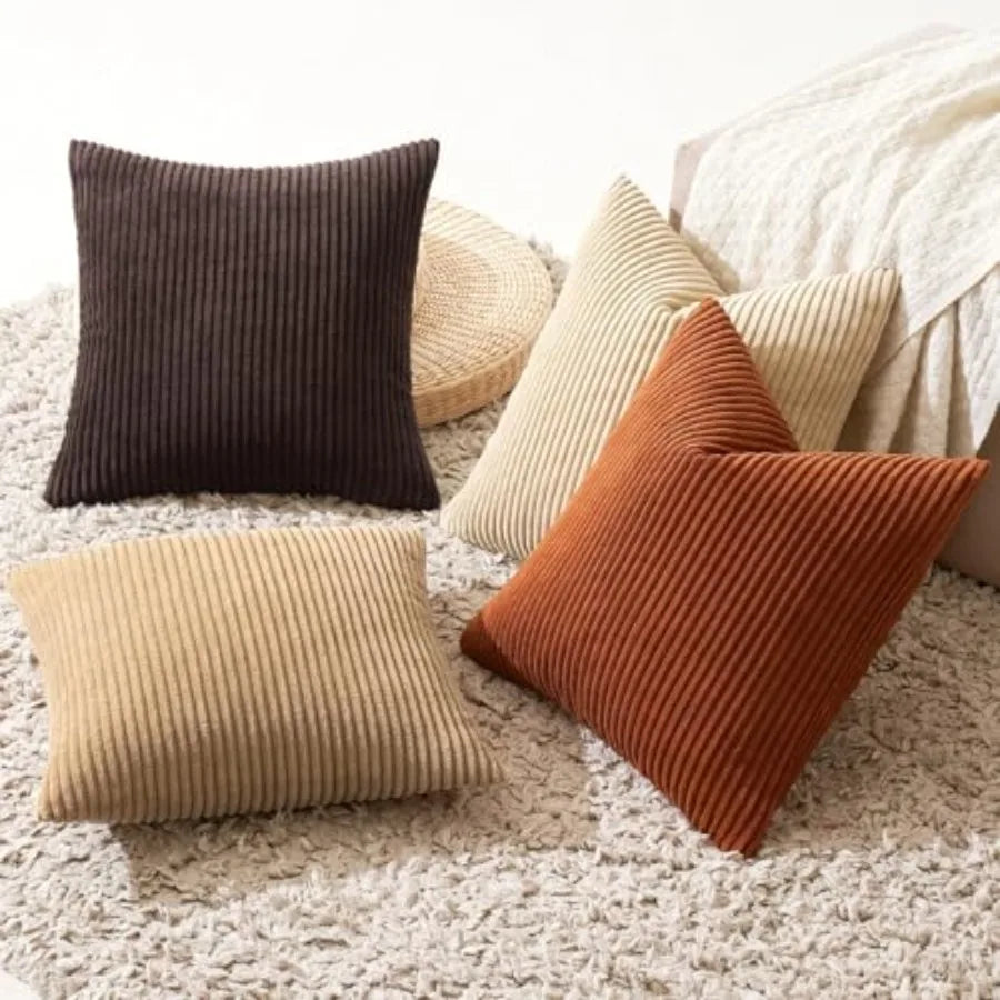 Boho Farmhouse Knit Fur Cushion Covers For Sofa Nordic Decor
