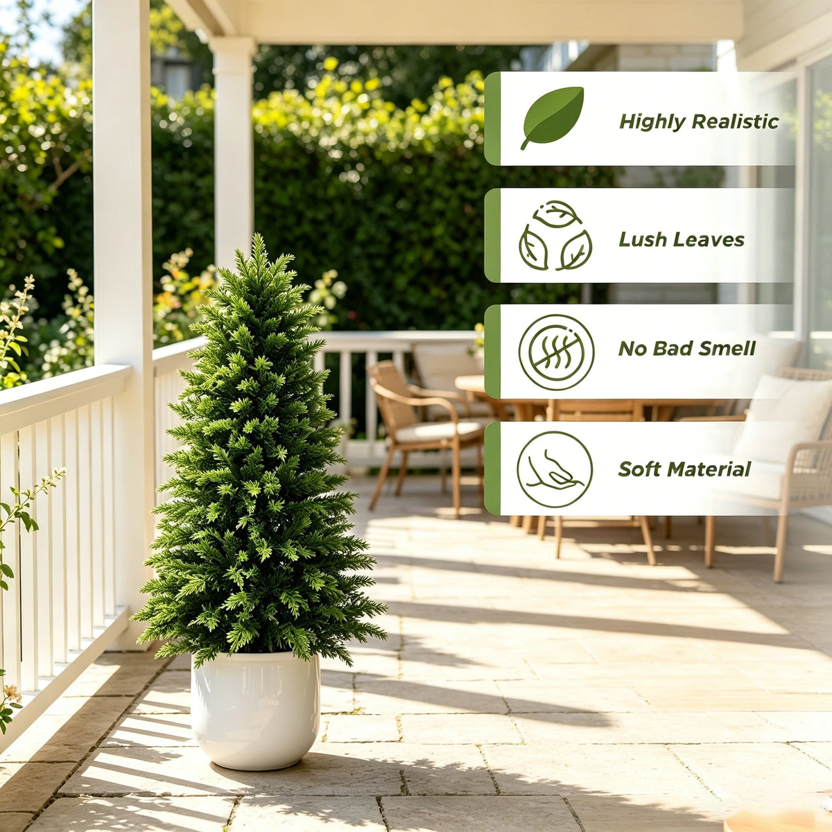 Realistic Cedar Topiary Tree For Outdoor Patio Garden Decor
