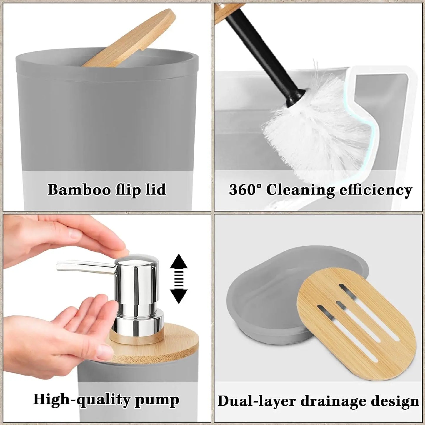 19-Piece Bathroom Accessory Set With Waterproof Shower Curtain