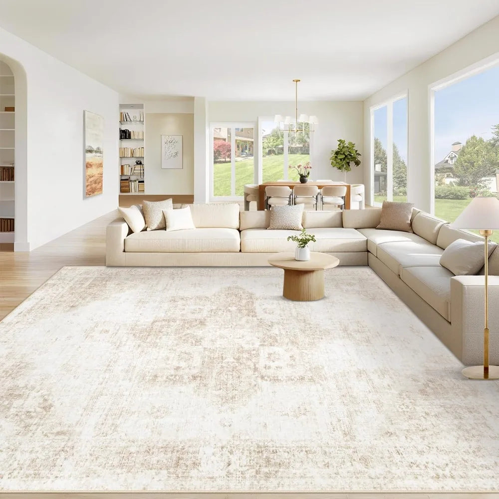 Vintage Boho Medallion Area Rug Non Slip Living Room Carpet