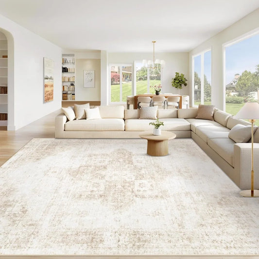 Vintage Boho Medallion Area Rug Non Slip Living Room Carpet
