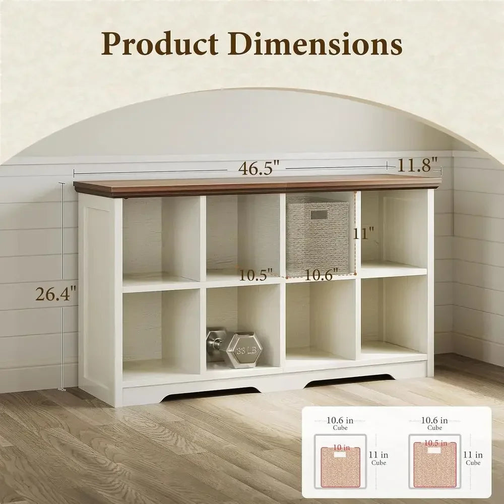 OiGo 8 Cube Organizer Bookcase, ern armhouse Open Shel or Storage Bins & Decor, Display Bookshel ole Closet or Living Room, Bedr