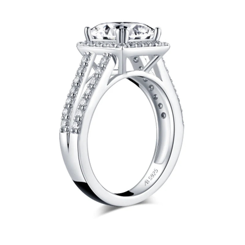 OXTAO Luxury Women Ring Real 925 Sterling Silver Zircon Engagement Ring Wedding Band Jewelry For Bridal Valentine's Day Gift