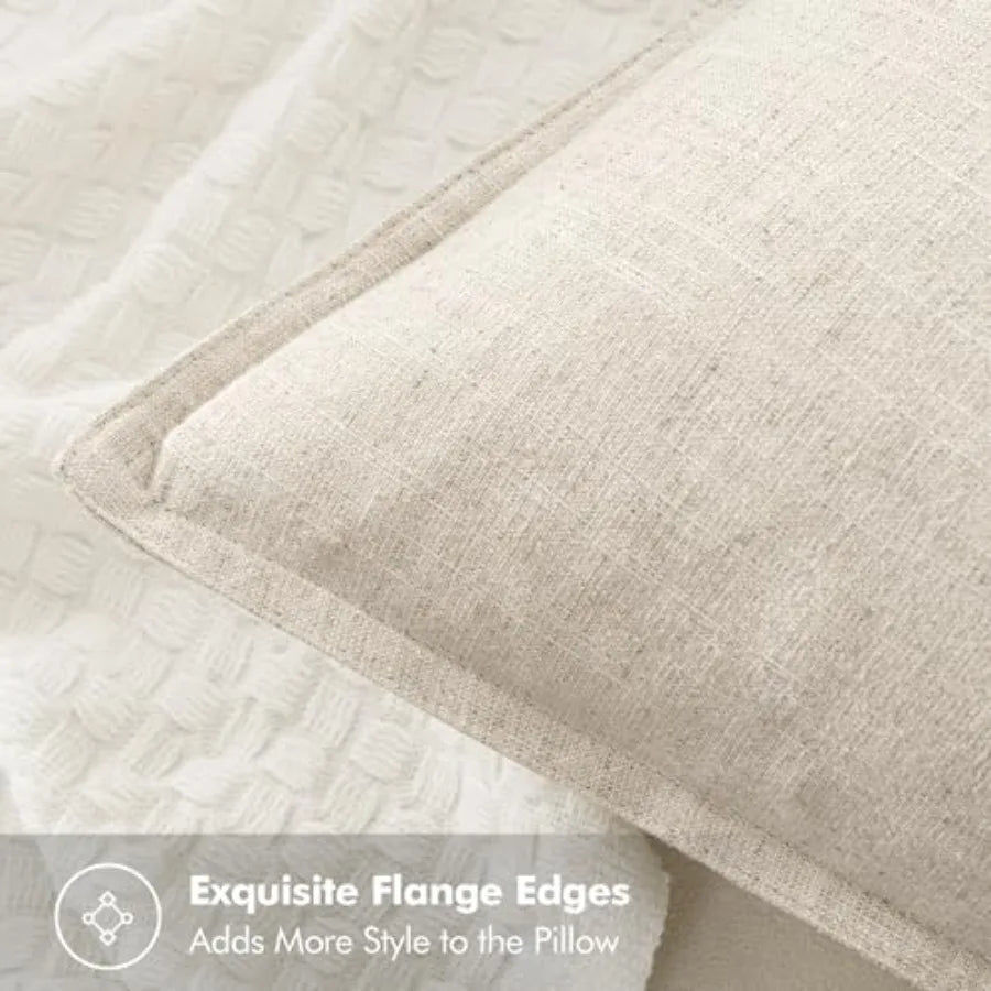 Decorative Pillow Covers Boho Farmhouse Neutral Pack Of 2