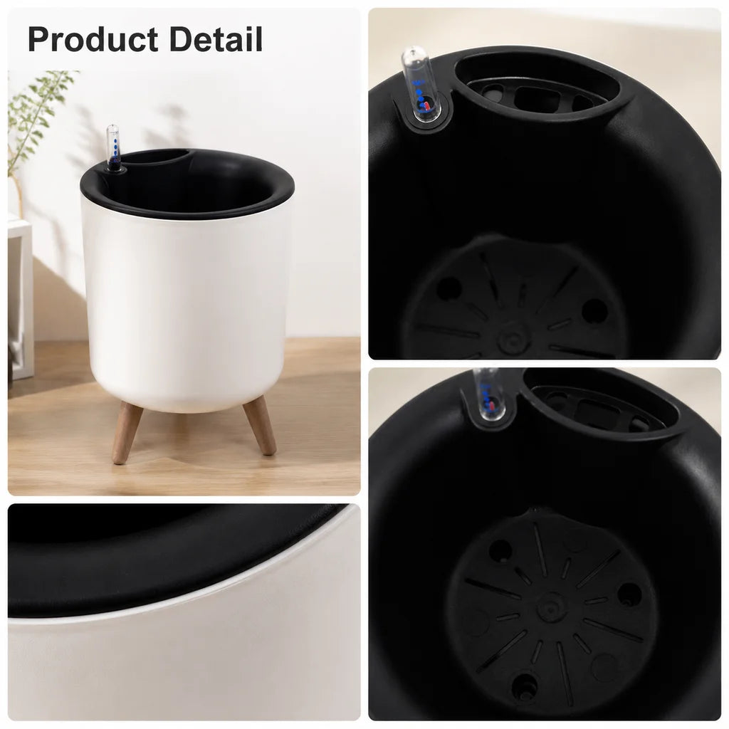 Modern Self Watering Raised Planter With Water Level Indicator