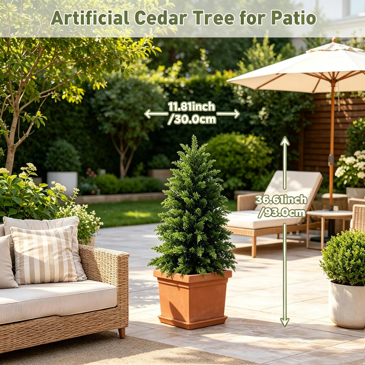 Realistic Cedar Topiary Tree For Outdoor Patio Garden Decor