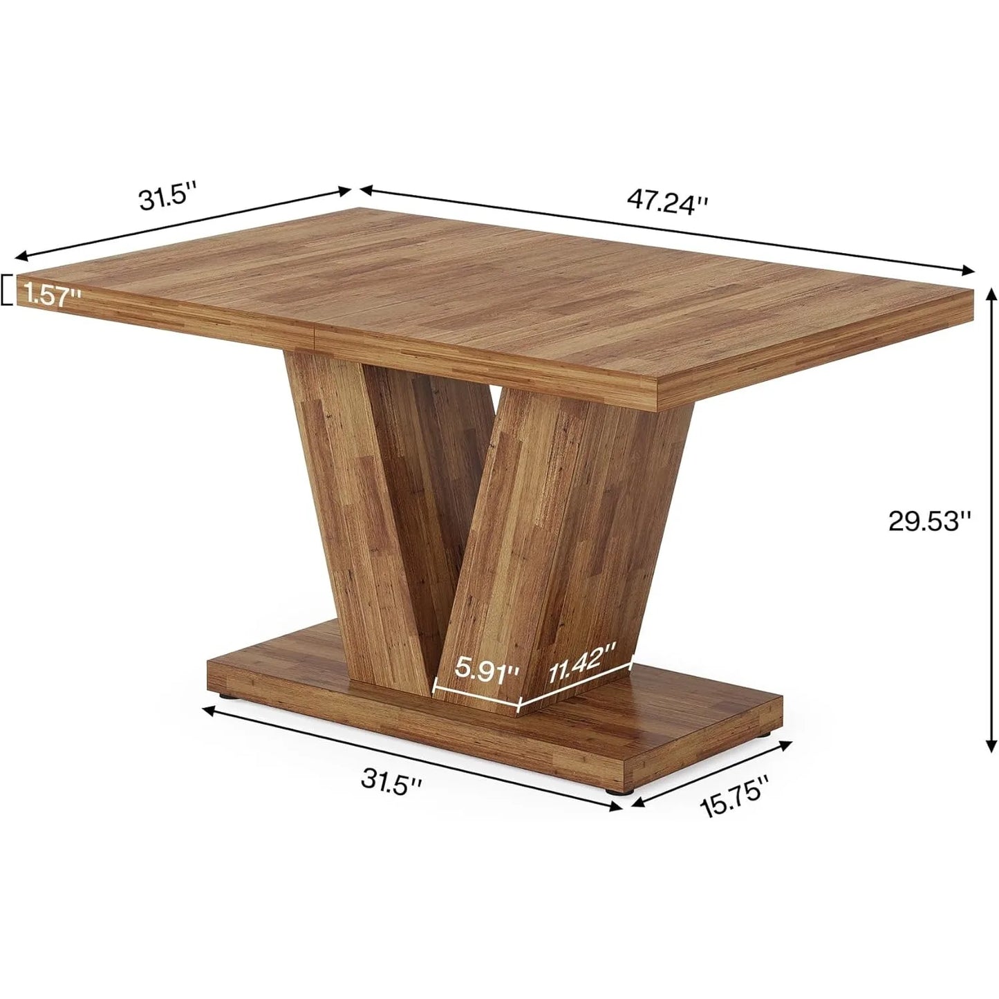 LITTLE TREE 47-Inch Dining Table for 4,Dinner Table with Heavy Duty Pedestal, Farmhouse Eating Table for Home, Dining Room