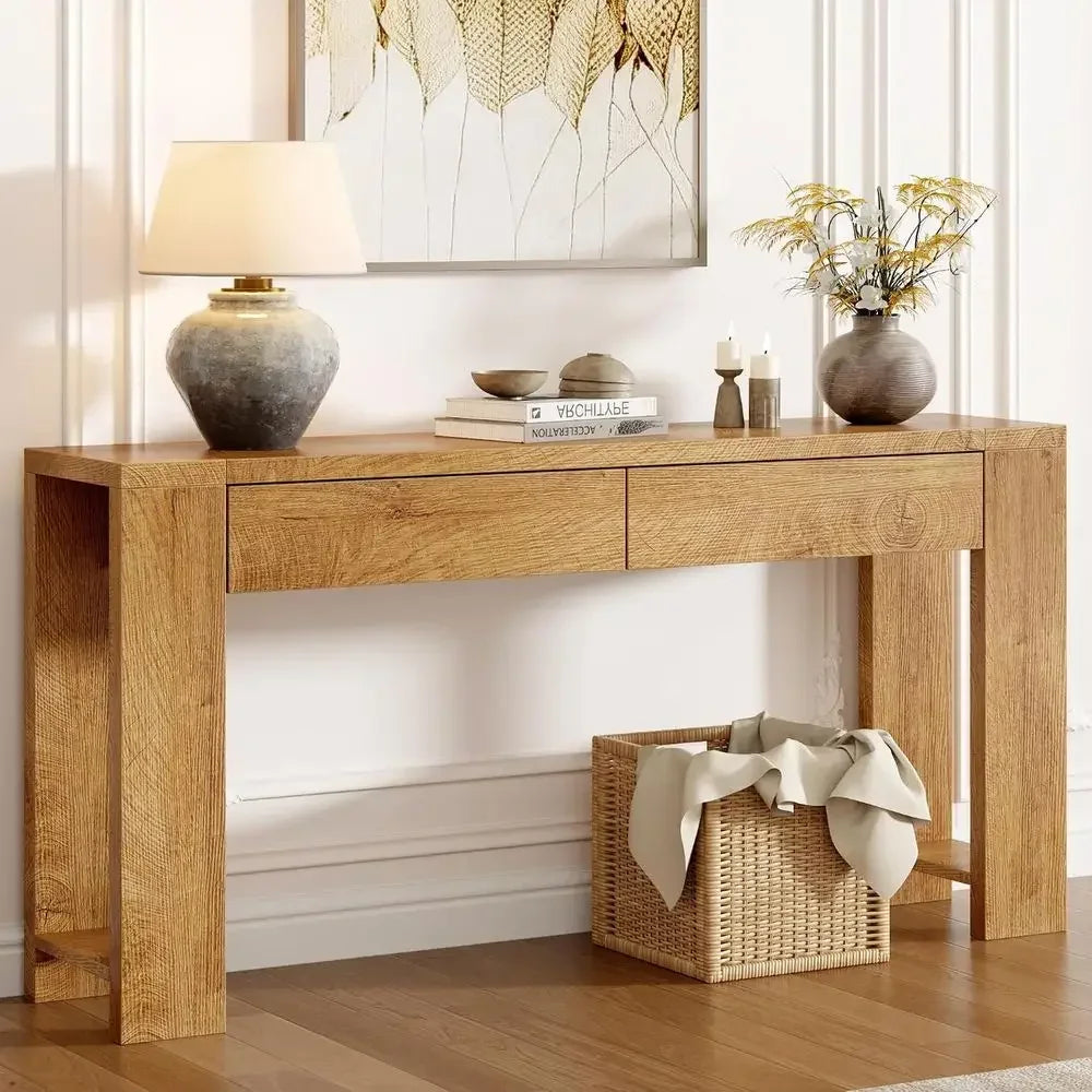 60 inch Long Entryway ole Table with Ders, armhouse Soa Table Behind Couch, Entrance Accent Table or Hallway, Living Room, oyer,
