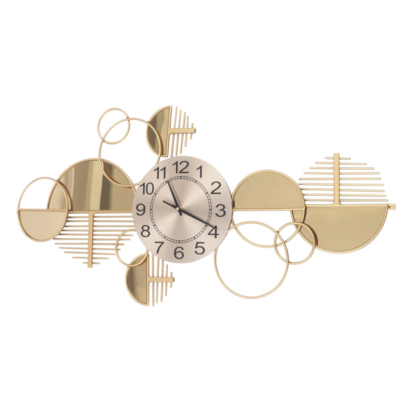Modern Metal Wall Clock Silent Battery Operated Minimalist Living Room