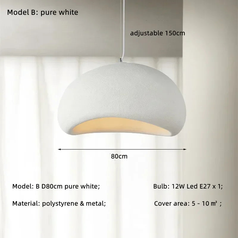 LED Pendant Lights White Resin Hanging Lamp for Living Dining Room Restaurant Decor Chandelier Art Suspension Luminaire