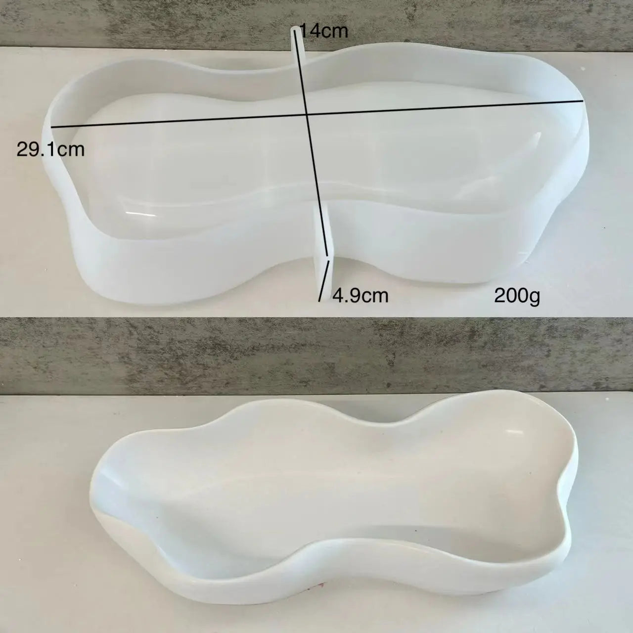 Irregular Oval Storage Tray Silicone Mold Plate Plaster Tray Drip Planter Tray Moulds