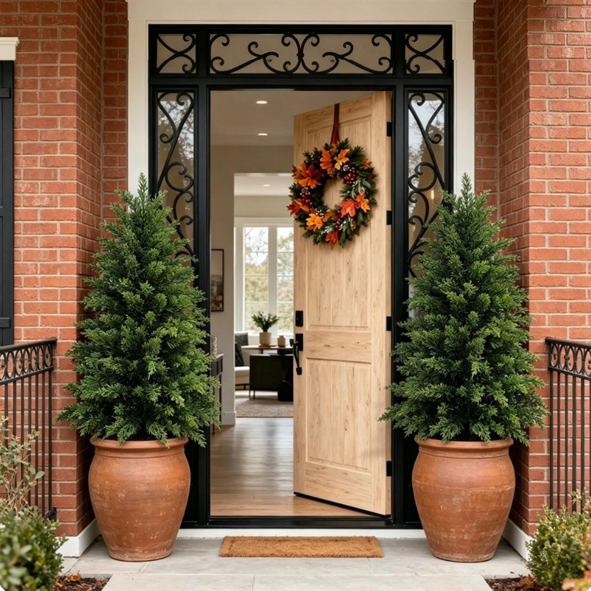 Realistic Cedar Topiary Tree For Outdoor Patio Garden Decor