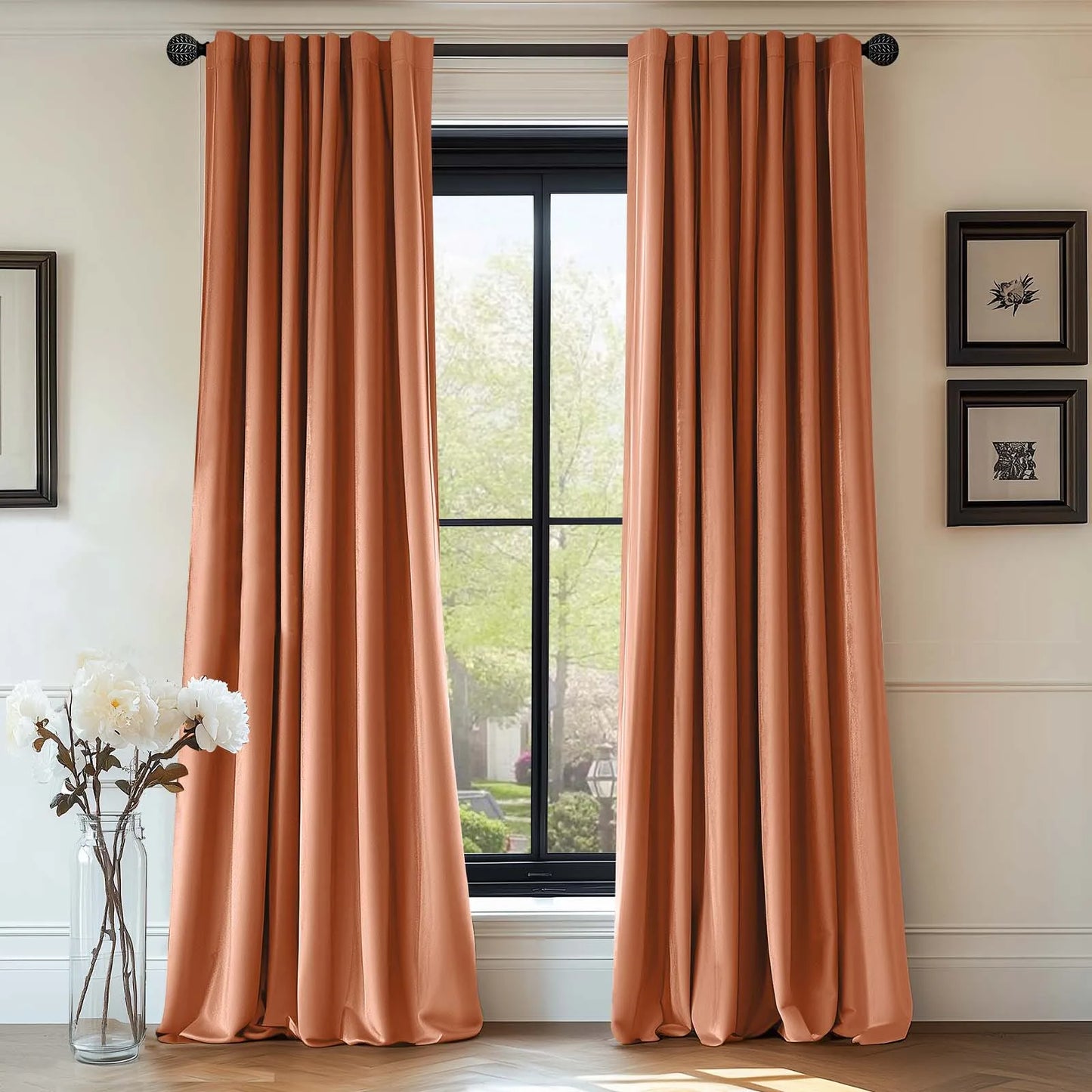 Jinchan Blackout Velvet Curtains Thermal Insulated