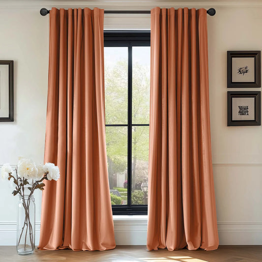 Jinchan Blackout Velvet Curtains Thermal Insulated