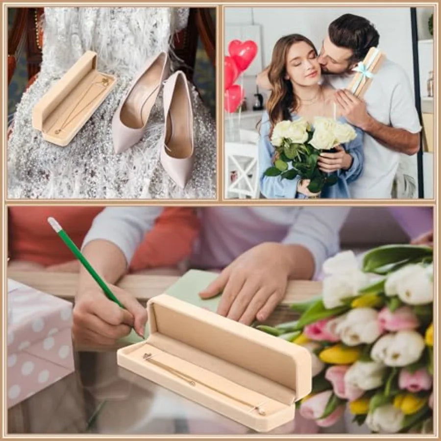 24 Pcs Velvet Bracelet Box Bulk Mother's Day Jewelry Chain Necklace Box Bracelet Storage Case Long Jewelry Case for Wedding Dis