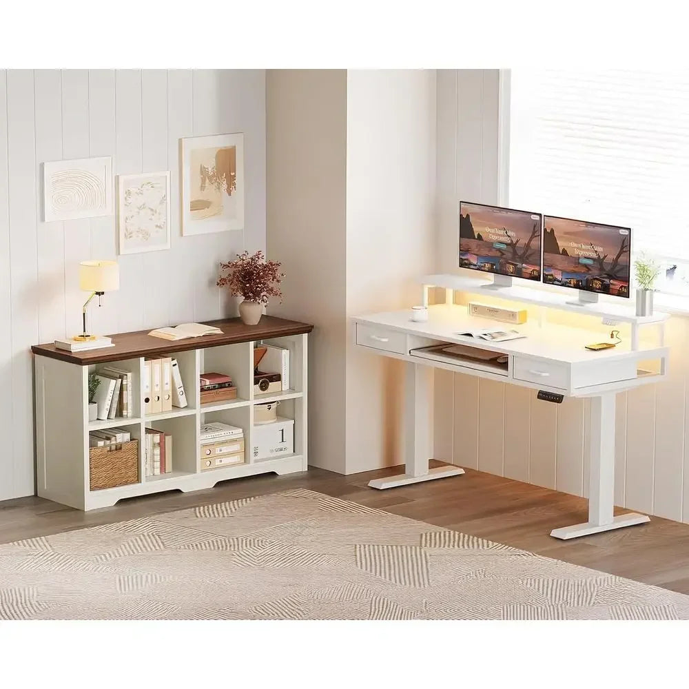 OiGo 8 Cube Organizer Bookcase, ern armhouse Open Shel or Storage Bins & Decor, Display Bookshel ole Closet or Living Room, Bedr