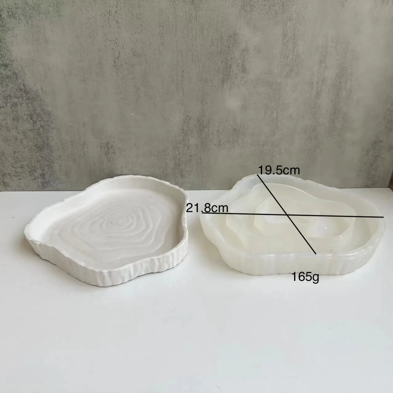 Irregular Oval Storage Tray Silicone Mold Plate Plaster Tray Drip Planter Tray Moulds