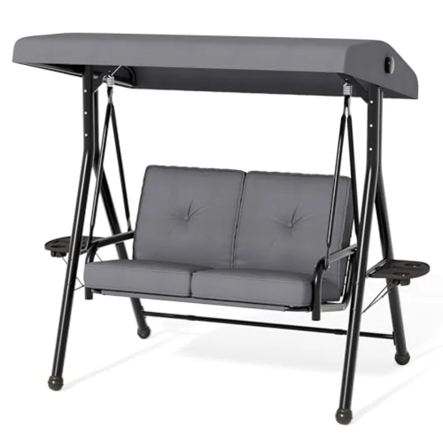2-in-1 Patio Swing Chair -Grey