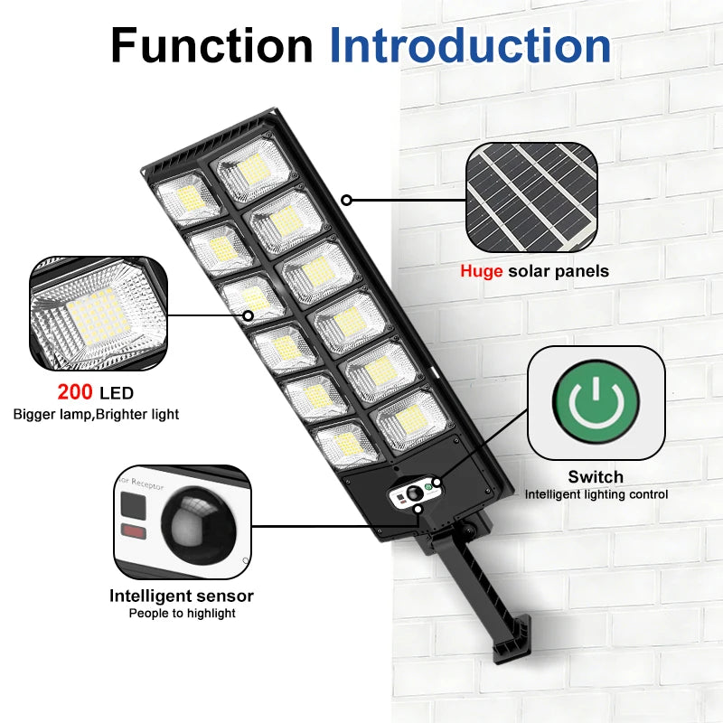504 LED Super Bright Solar Wall Light Motion Sensor 3 Modes Waterproof Human Induction Outdoor Lamp for Garage Patio Yard Garden