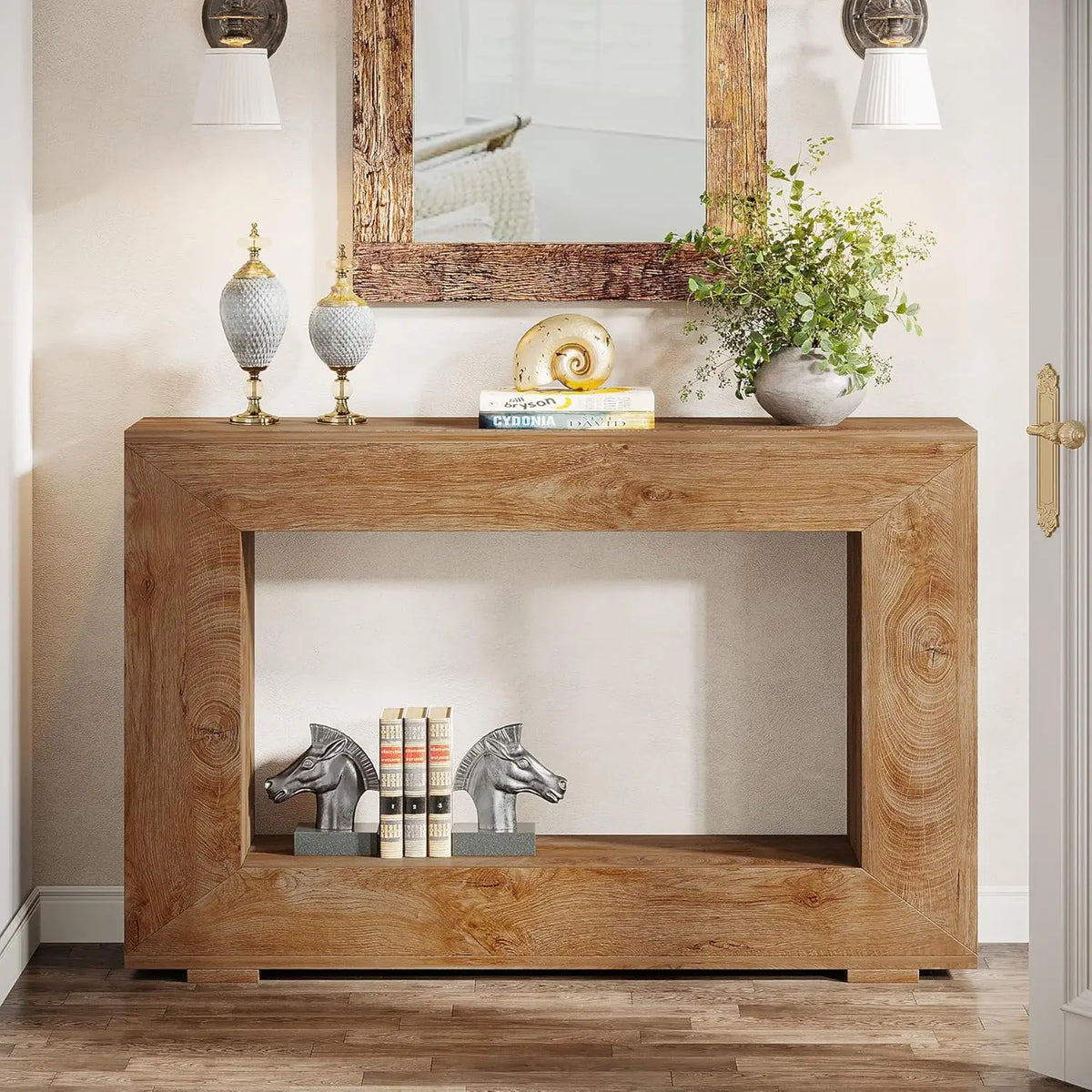 Tribesigns Farmhouse Console Table With Storage for Entryway Living Rooms