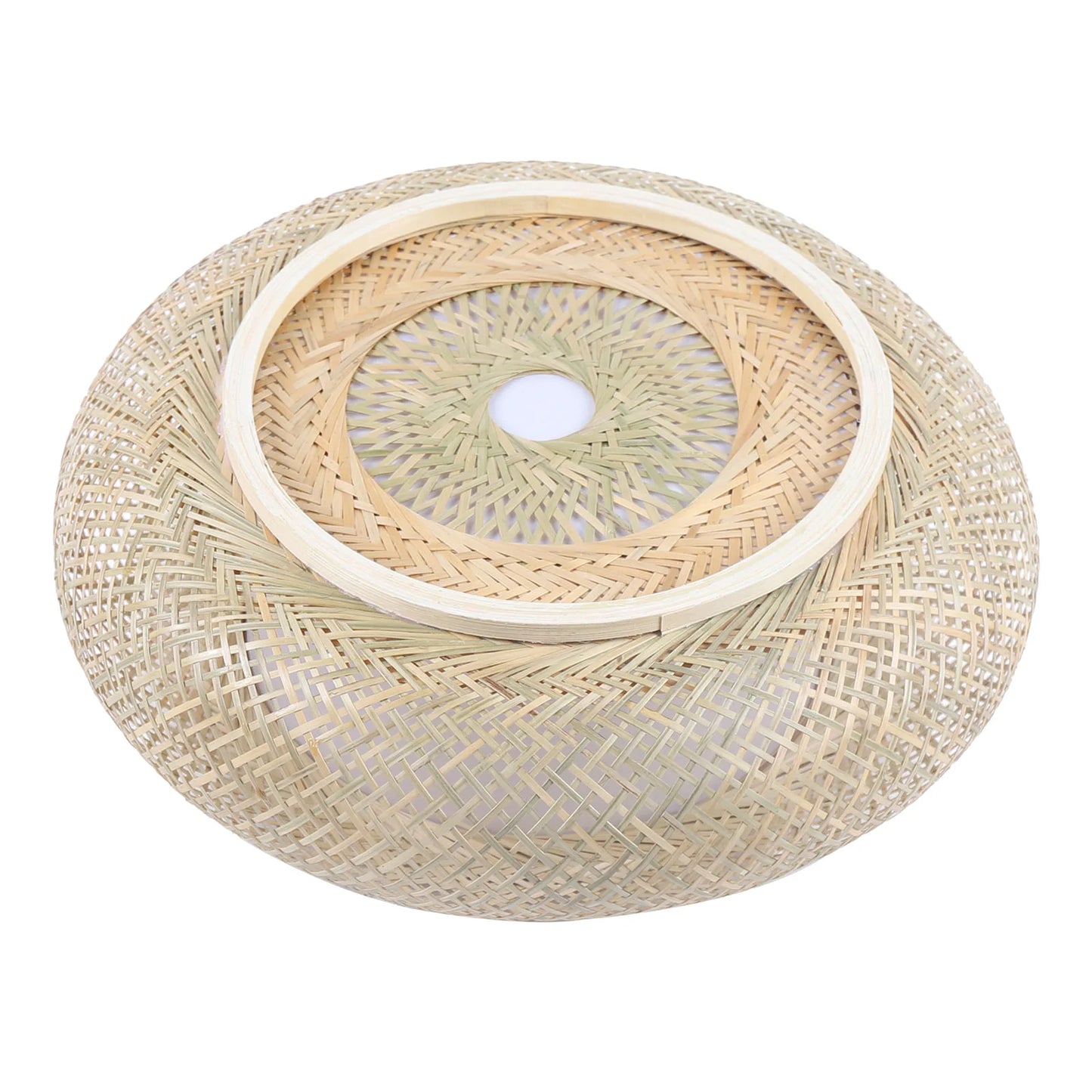 50cm Bamboo Woven Ceiling Light - 48W LED Drum Pendant Lamp, E26 Base for Living Room/Bedroom, 110V Natural Style
