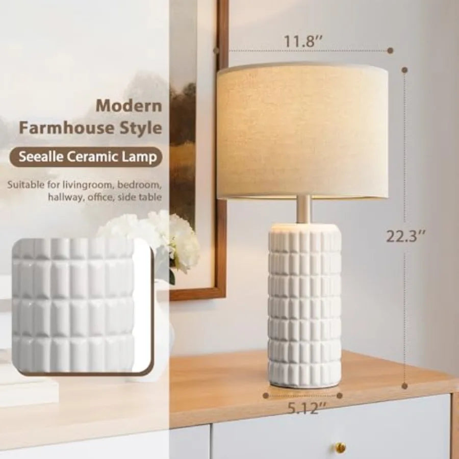 Modern Ceramic Table Lamps Set of Two for Bedroom Decor