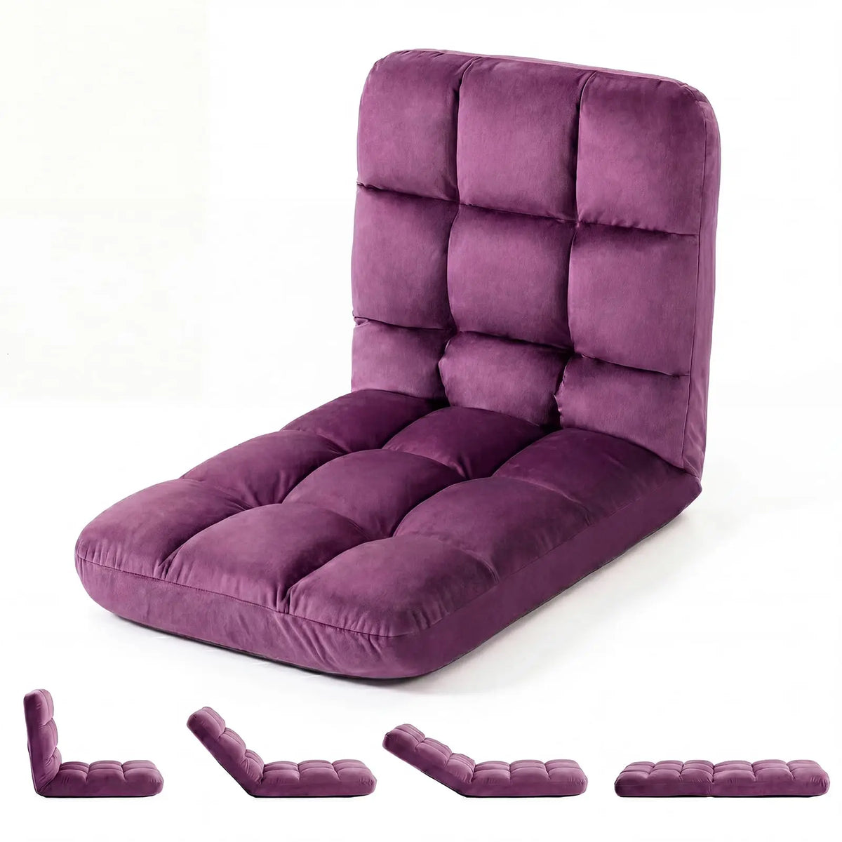 HiMISS Adjustable Floor Chair With Back Support And Foldable Lounge