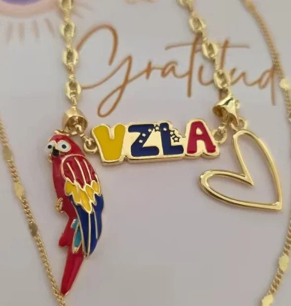 Fashion Venezuela Pendant Necklace Stainless Steel Unisex Heart Ethnic Map Jewelry Gift