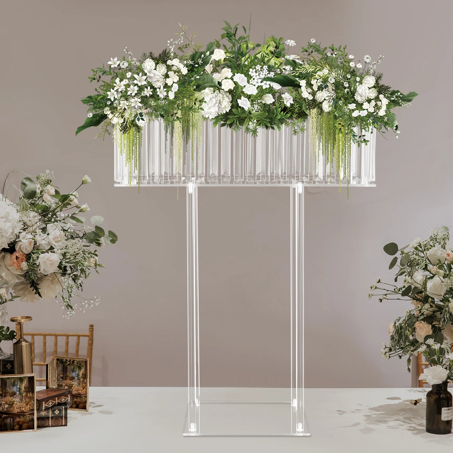 Acrylic Flower Stand Wedding Flower Stand 5kg Load-Bearing Capacity for Wedding, Parties, Birthdays, Celebrations, Home Decor