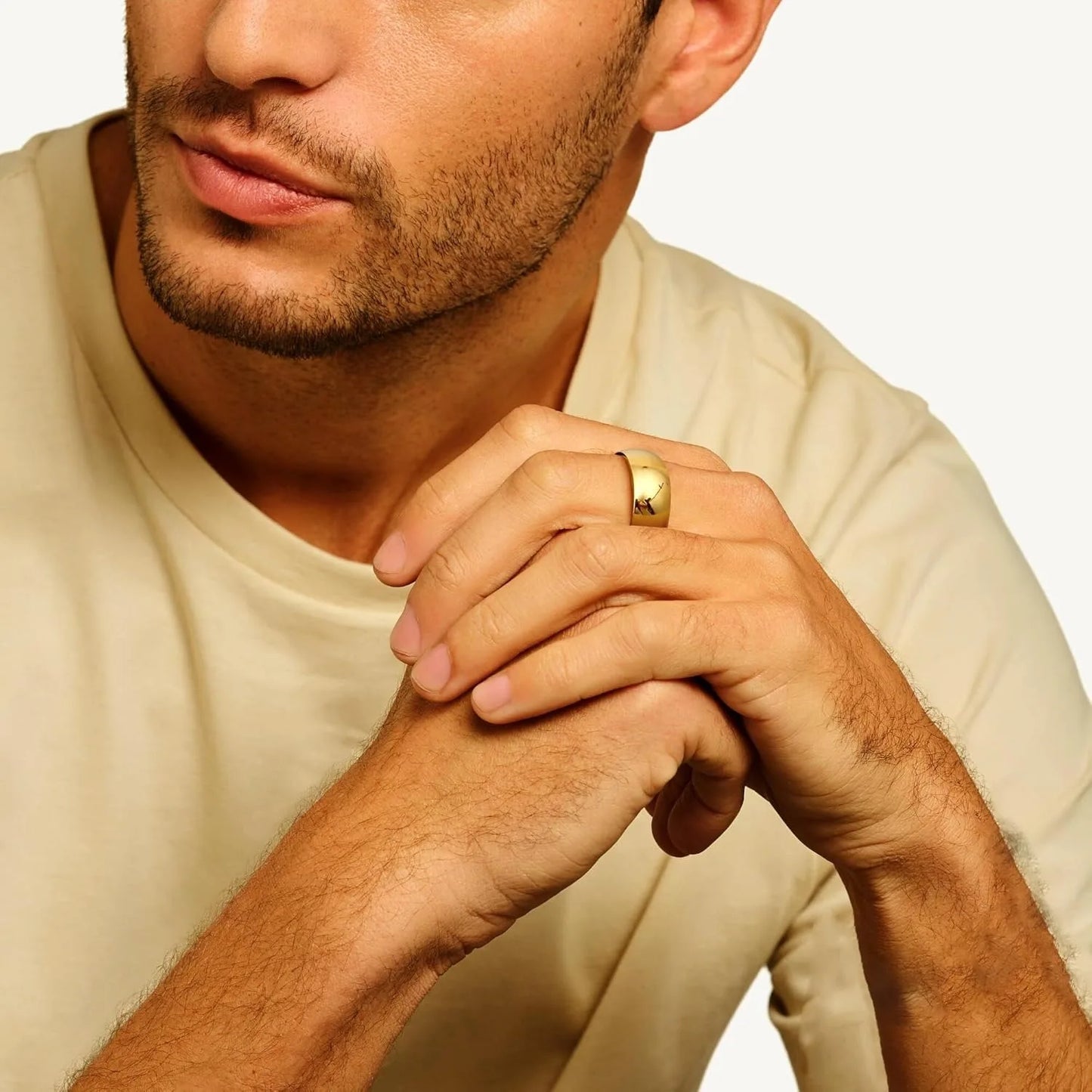 DrPerfect 14K Gold Plated Ring Unisex Comfort Fit Non Tarnish