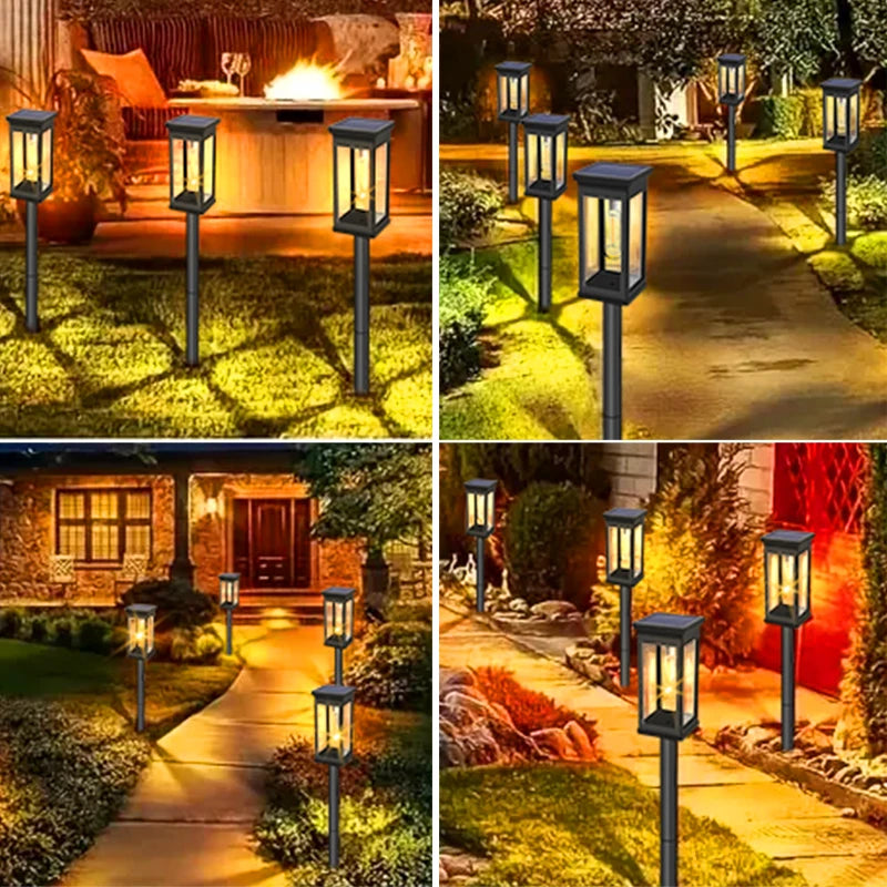 FAMCDC Solar Pathway Lights Auto On Off Waterproof Landscape Lighting