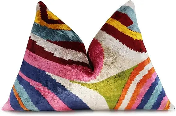 Silk Velvet Throw Pillow Decorative Cushion With Down Fill