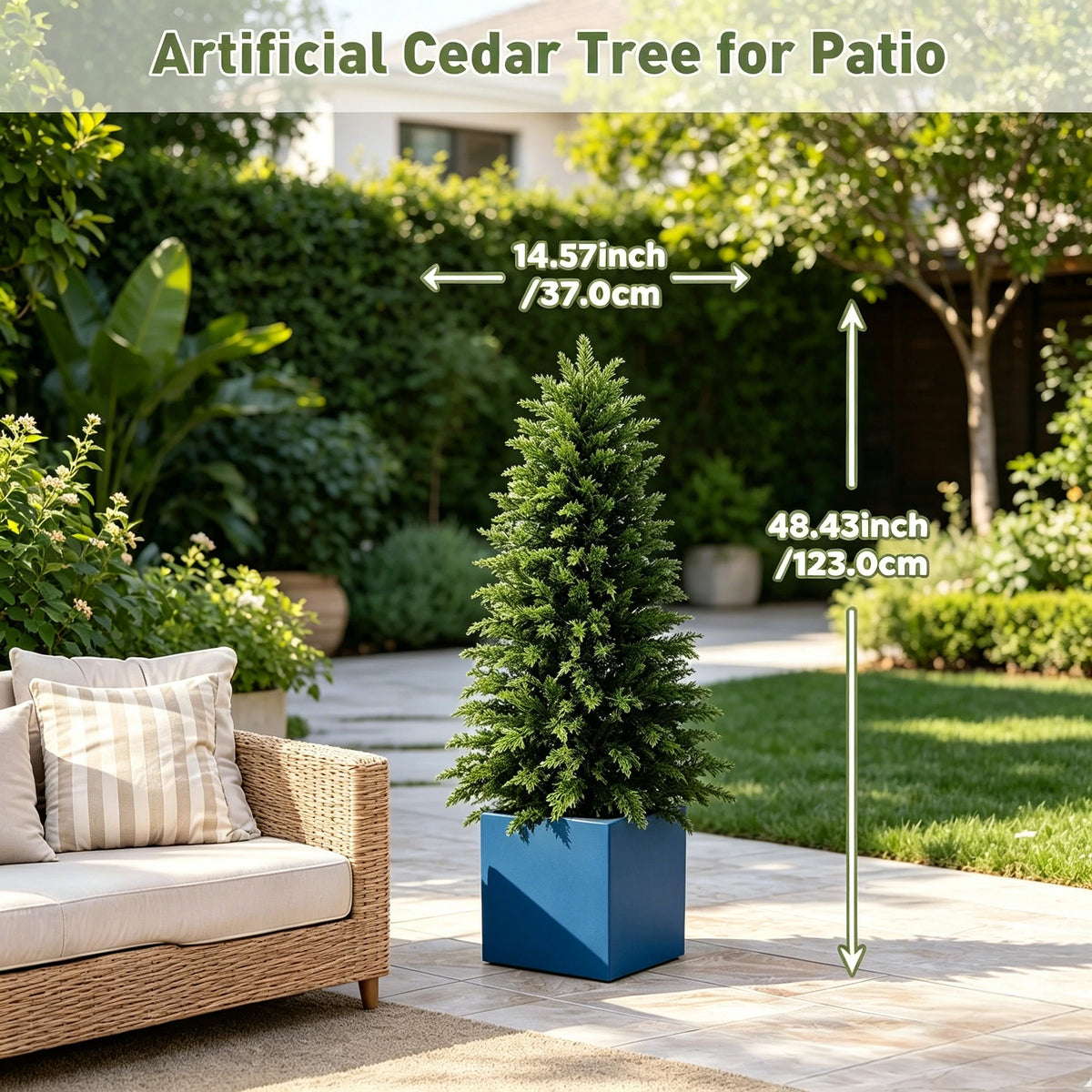 Realistic Cedar Topiary Tree For Outdoor Patio Garden Decor