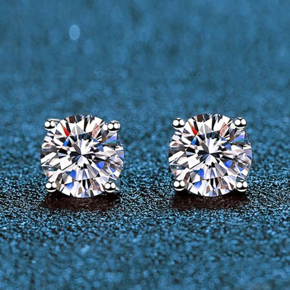 Angel Bola Charm Moissanite Stud Earrings S925 Sterling Silver Gold / Silver  Earrings for Women Luxury Wedding Jewelry