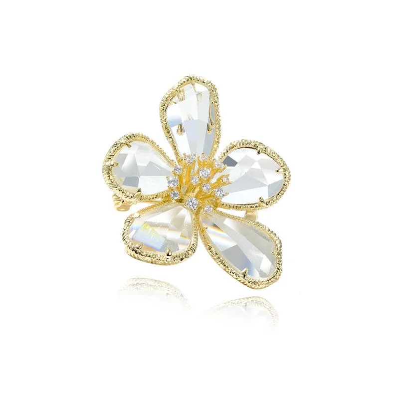 Exaggerated White Flower Drop Earrings Elegant Imitation Pearl Dangle Earrings Party Wedding Jewellery Gift For Women K-