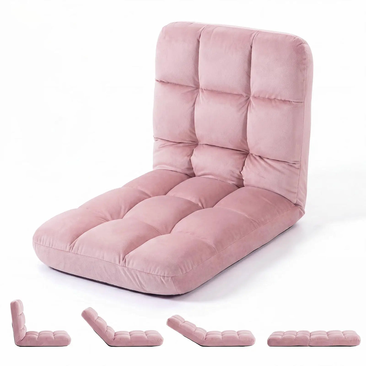HiMISS Adjustable Floor Chair With Back Support And Foldable Lounge